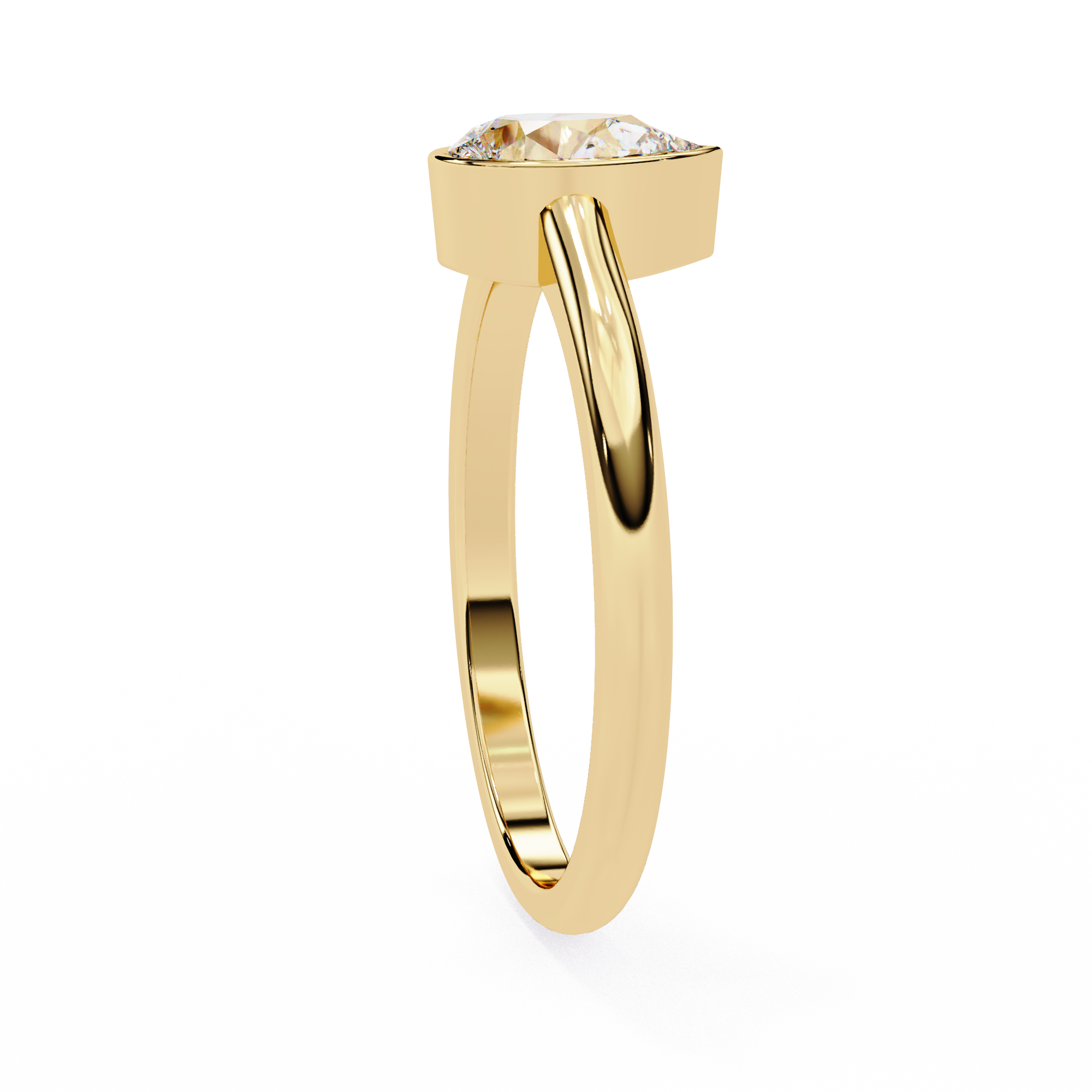 Bezel setting Pear Cut Lab Grown Diamond Ring 3
