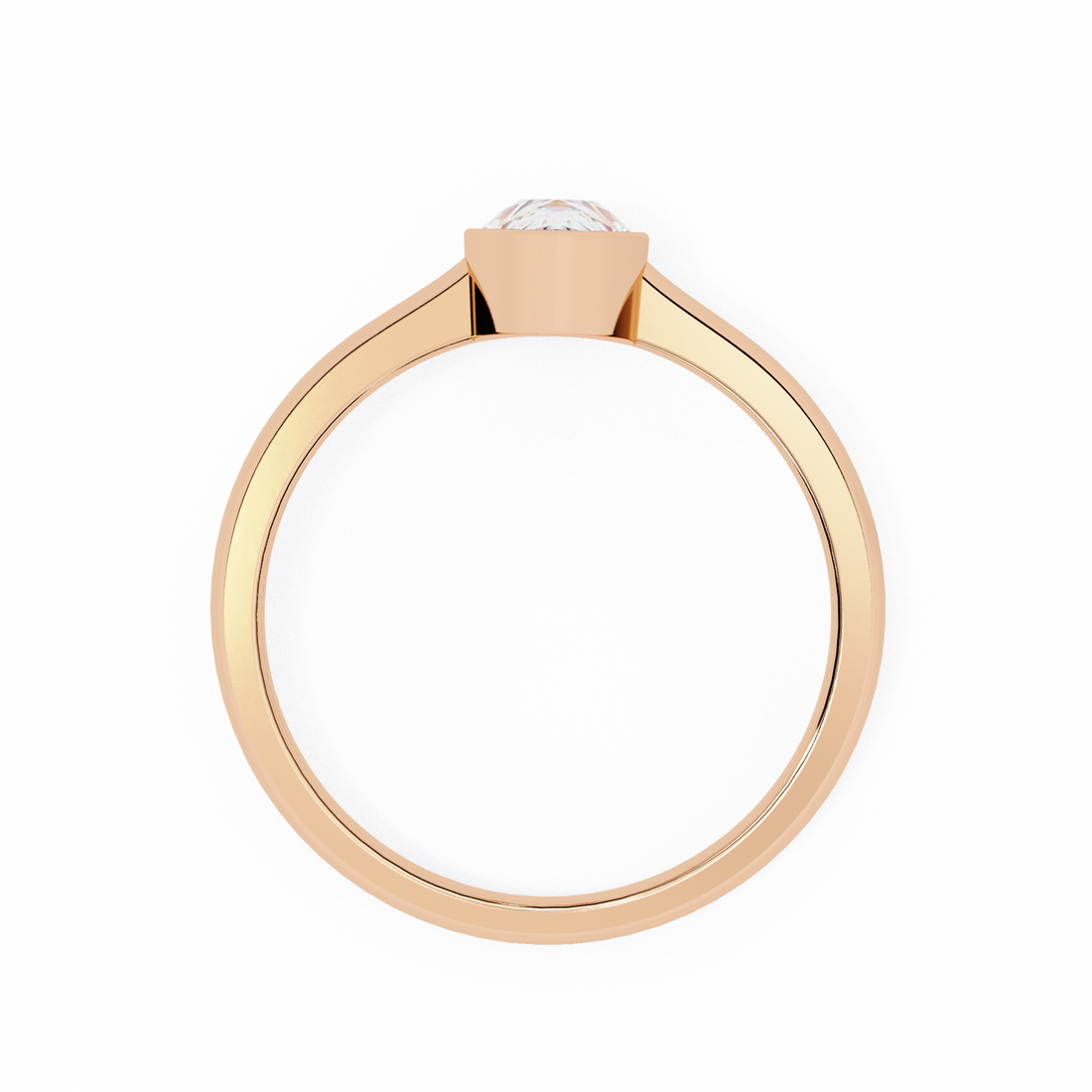 Bezel setting Pear Cut Lab Grown Diamond Ring 8