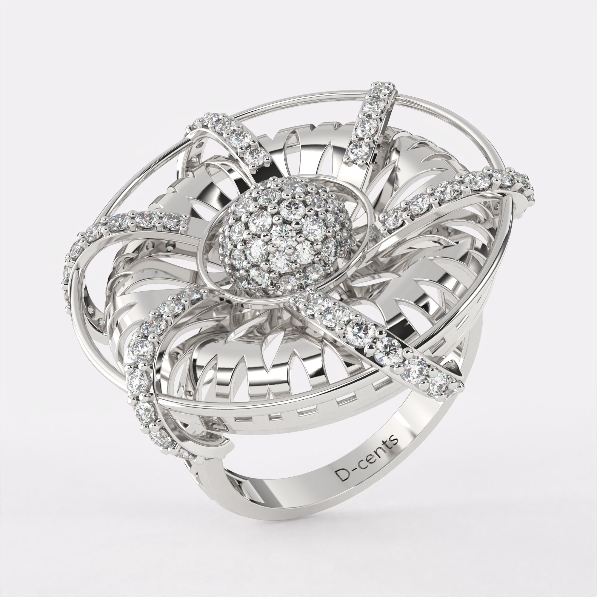 Blazing Bright Diamond Ring in 925 Silver
