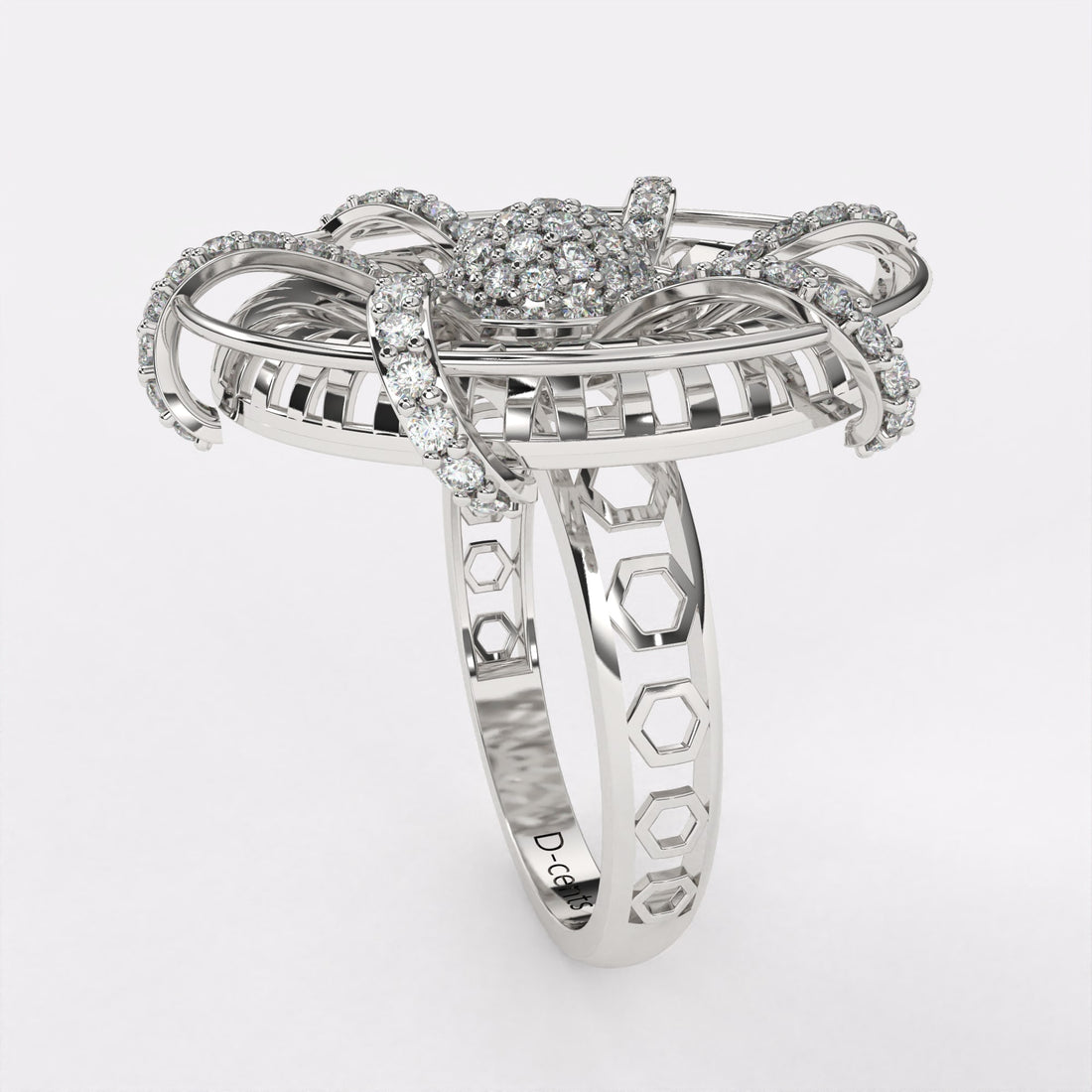 Blazing Bright Diamond Ring in 925 Silver