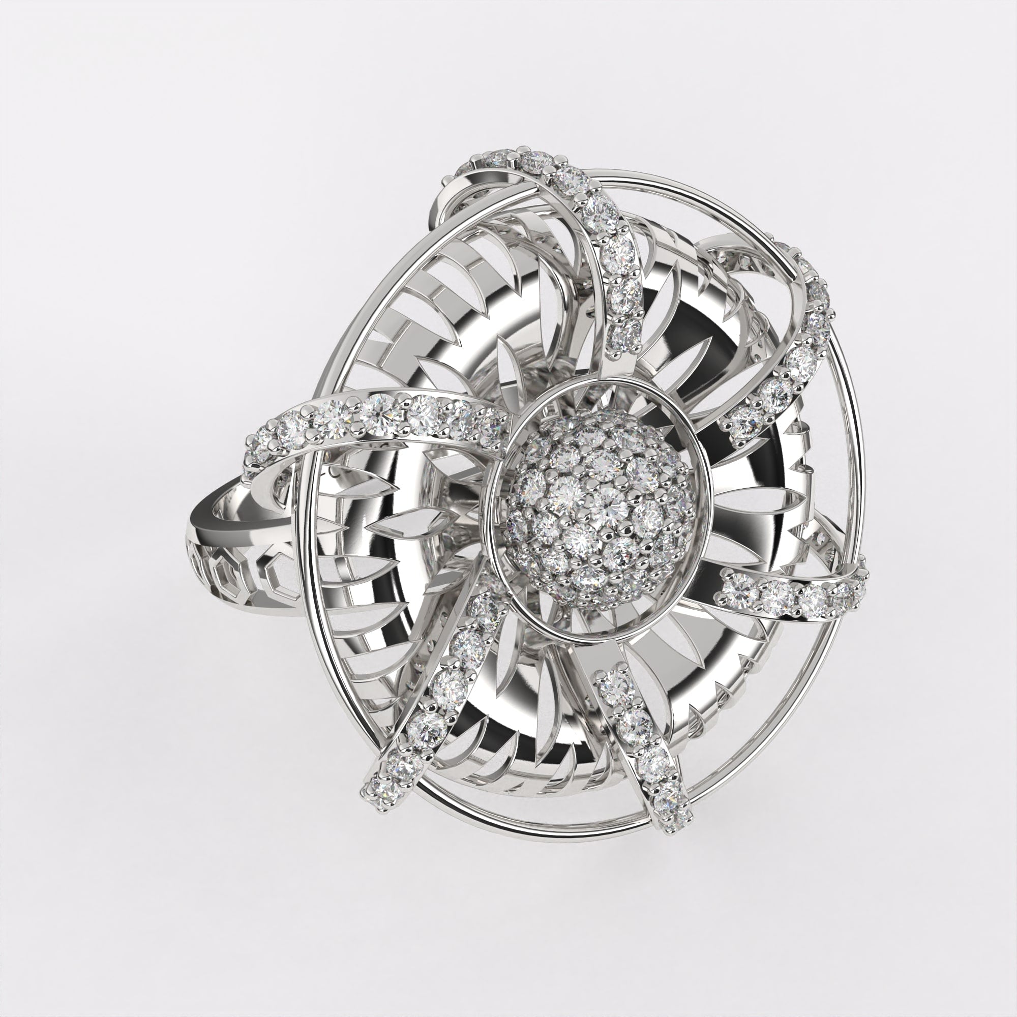 Blazing Bright Diamond Ring in 925 Silver