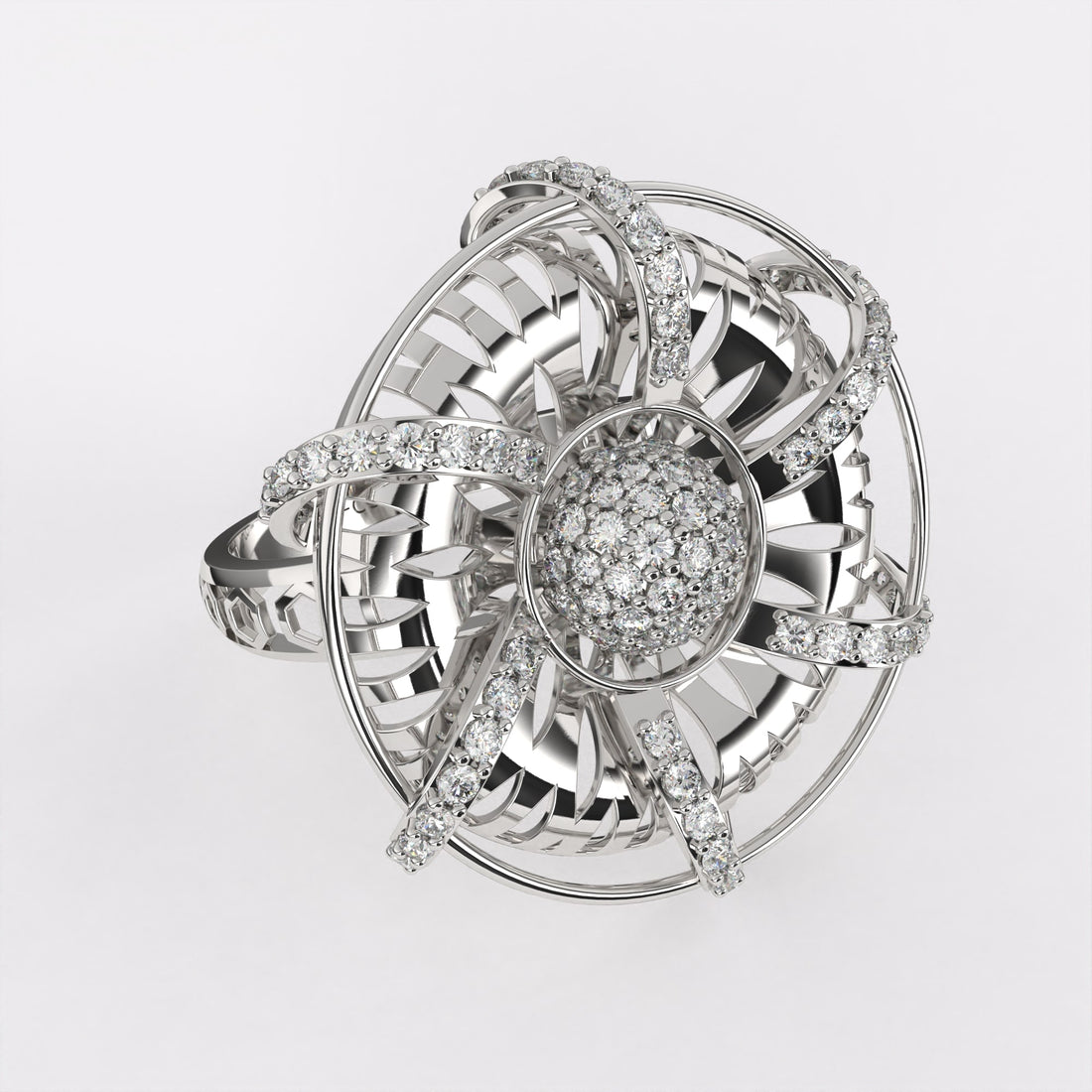 Blazing Bright Diamond Ring in 925 Silver