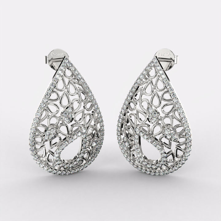 Blissful Drop Diamond Earrings in 925 Silver