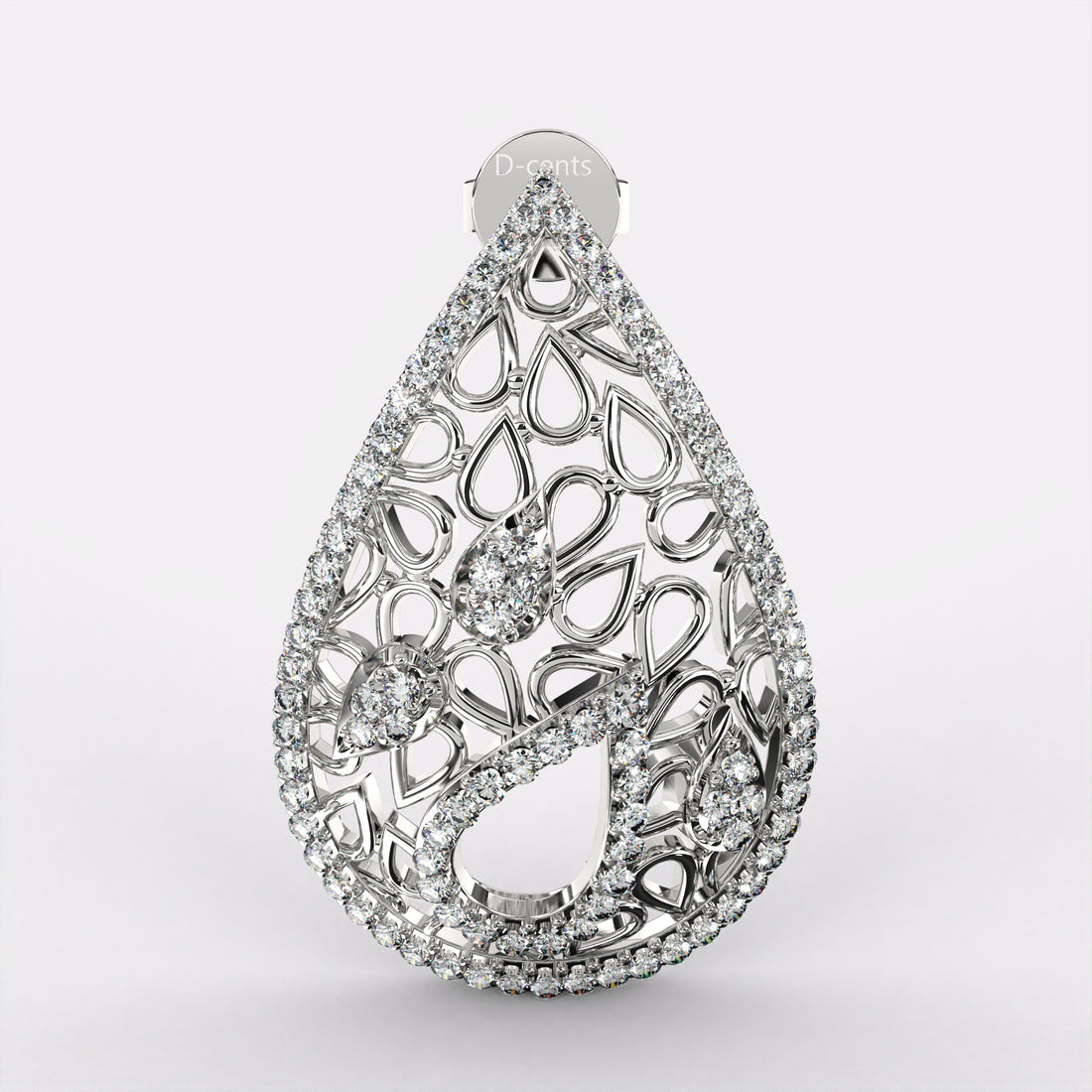 Blissful Drop Diamond Earrings in 925 Silver