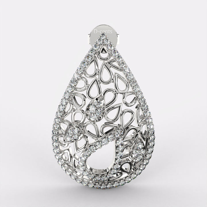Blissful Drop Diamond Earrings in 925 Silver