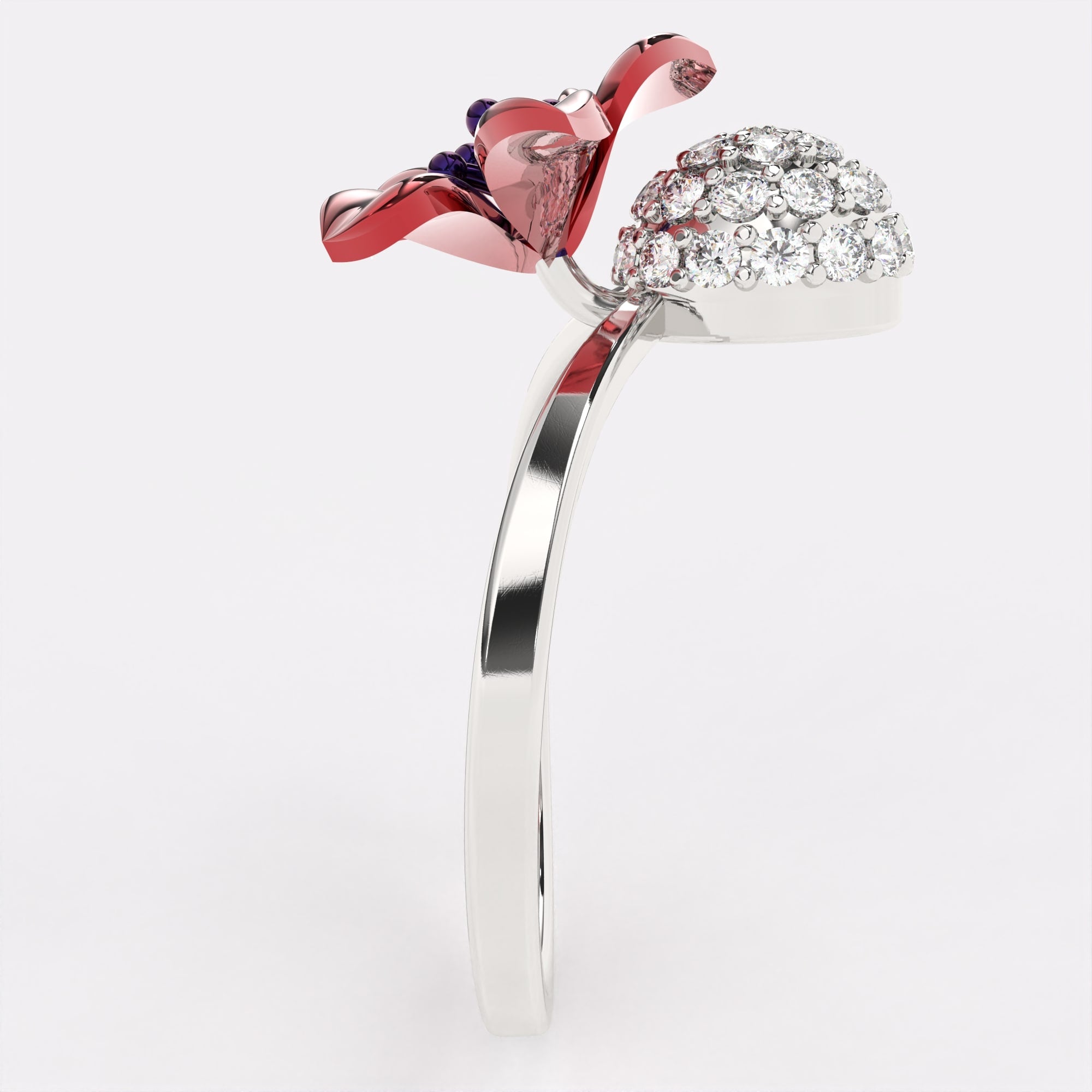 Blooming Elegance Diamond Ring in 925 Silver
