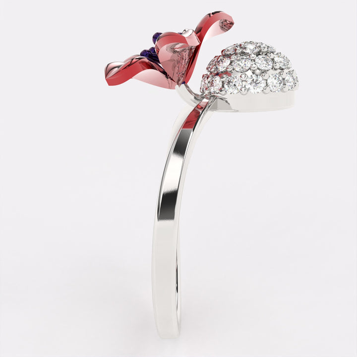 Blooming Elegance Diamond Ring in 925 Silver
