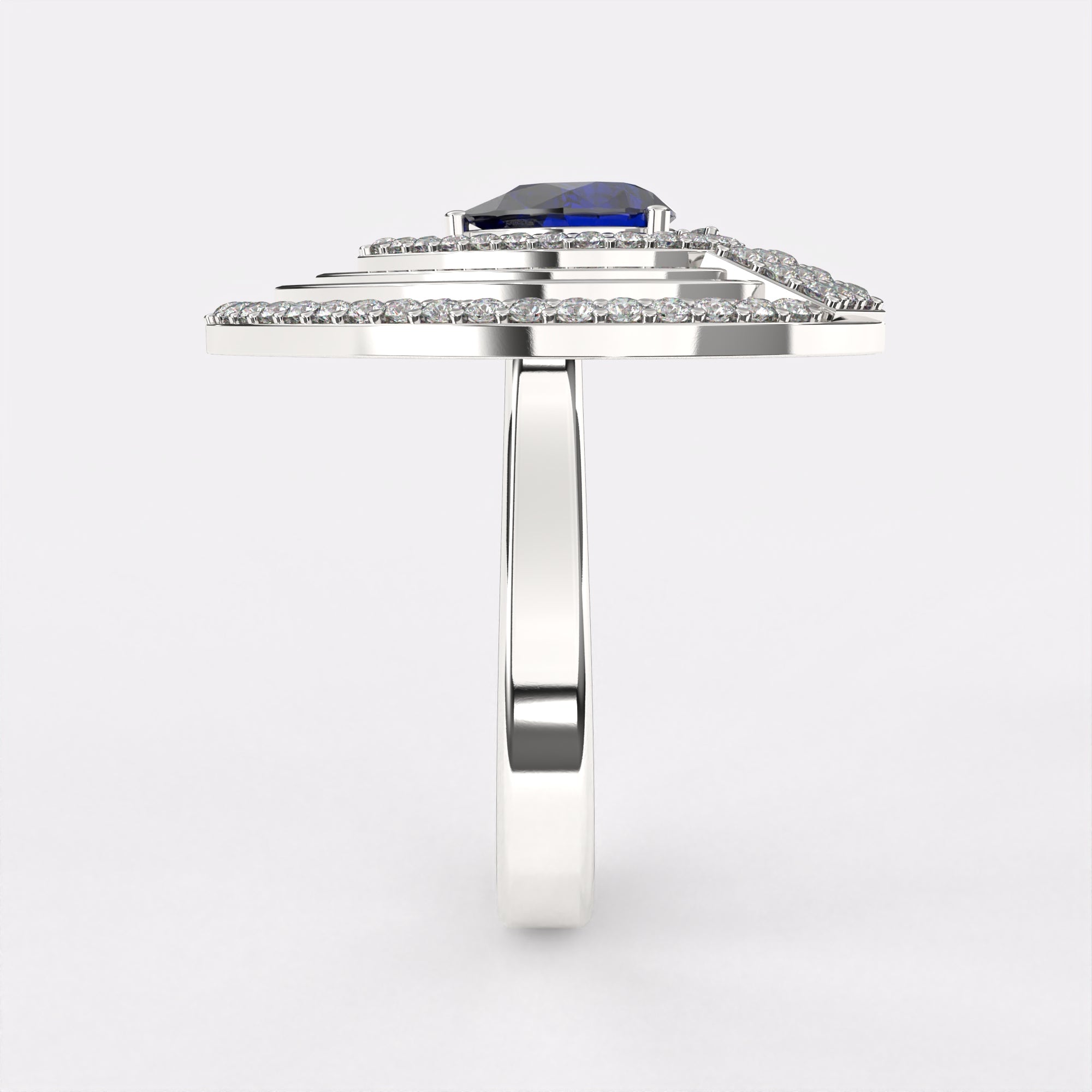 Blue Dropping Diamond Ring