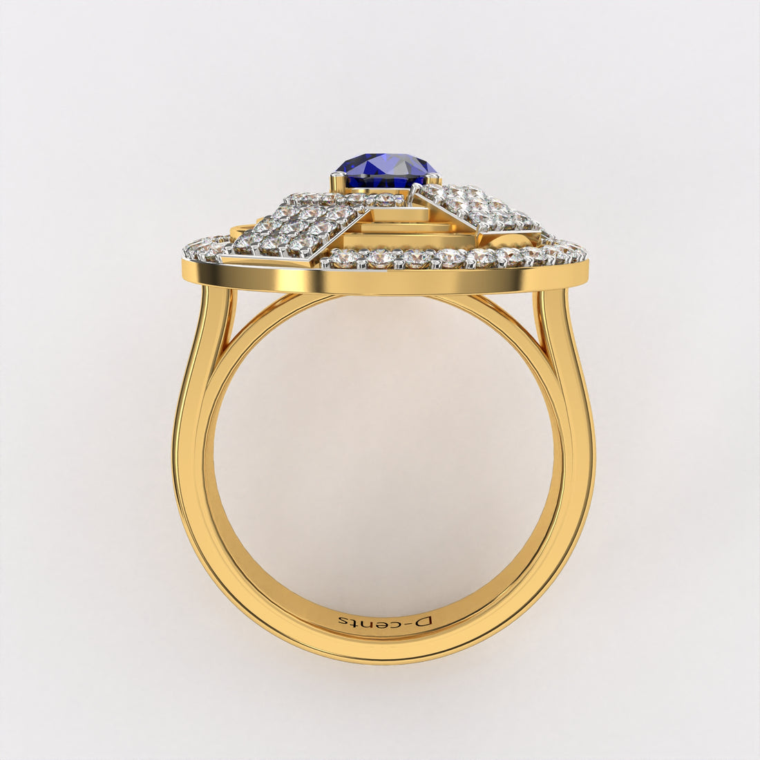 Blue Dropping Diamond Ring
