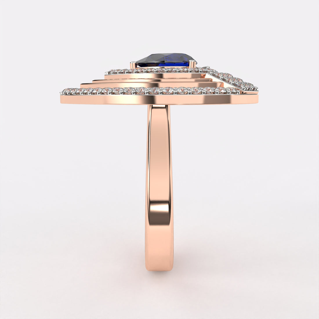 Blue Dropping Diamond Ring