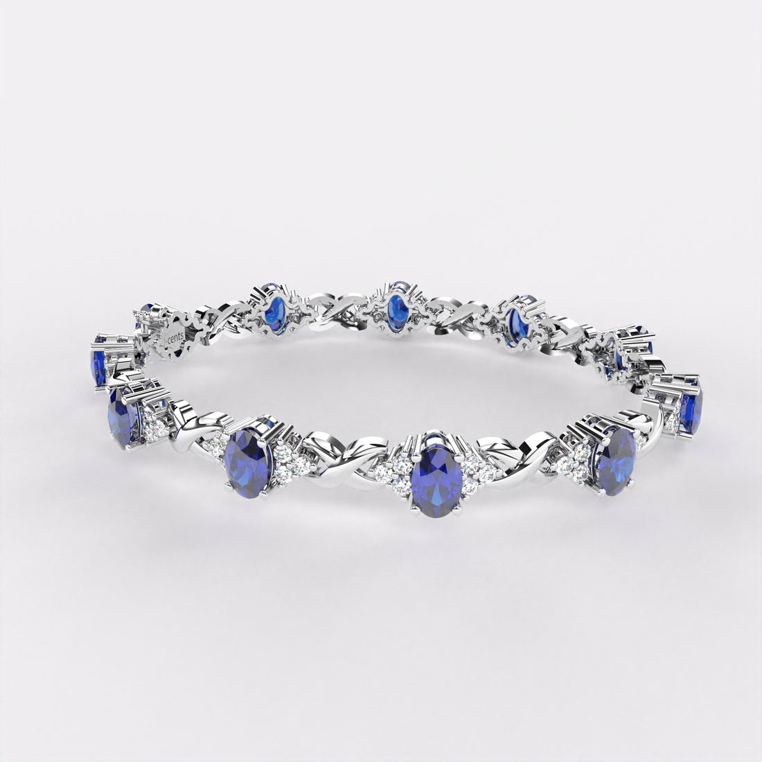 Blue Oval Diamond  Bracelet