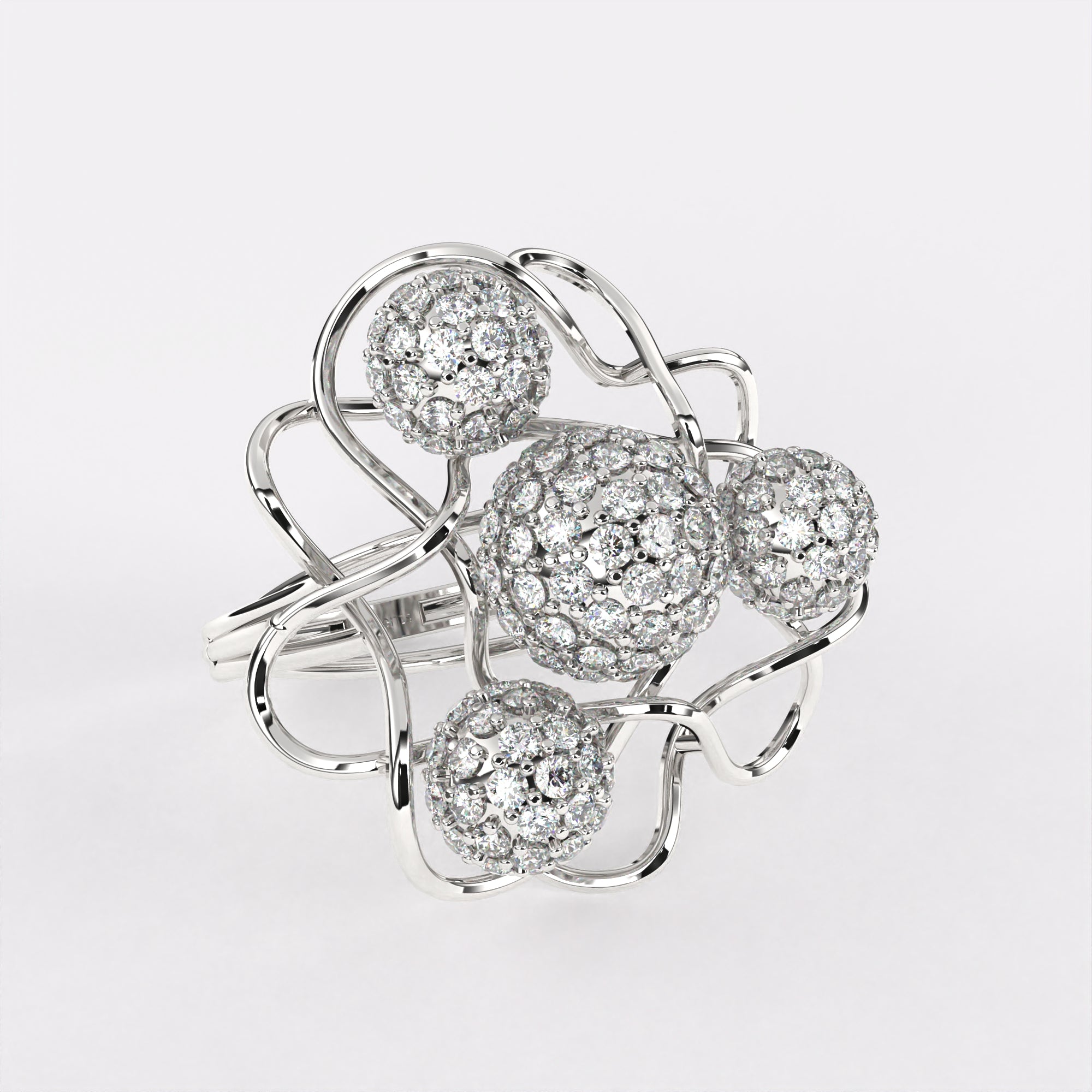 Blushing Diamond Ring in 925 Silver