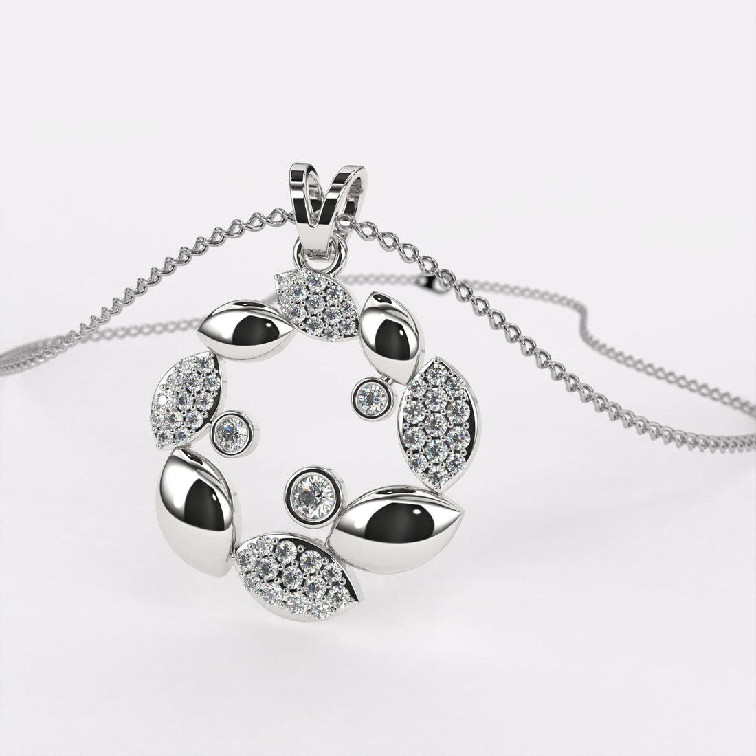 Blustery Diamond Pendant In 925 Silver