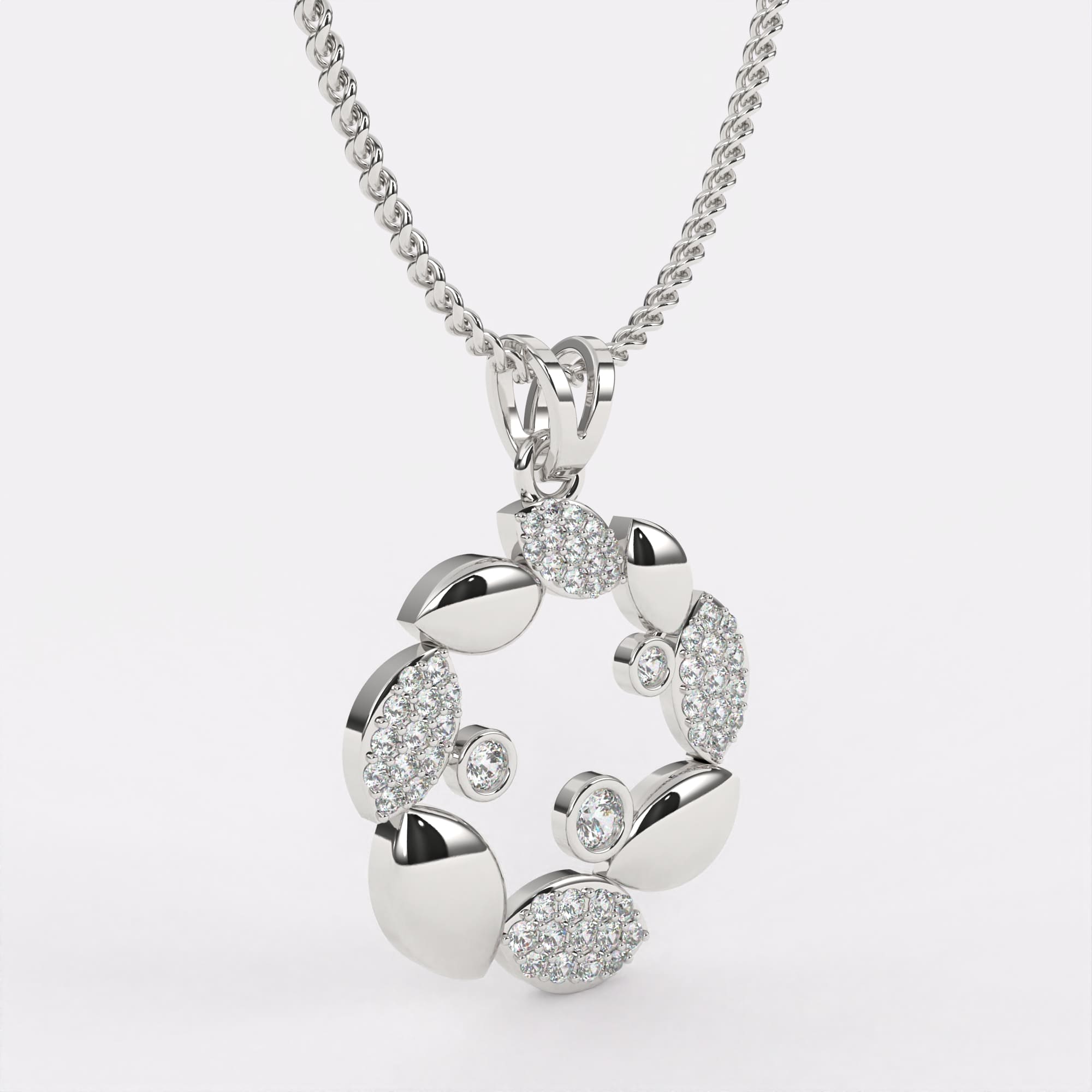 Blustery Diamond Pendant In 925 Silver