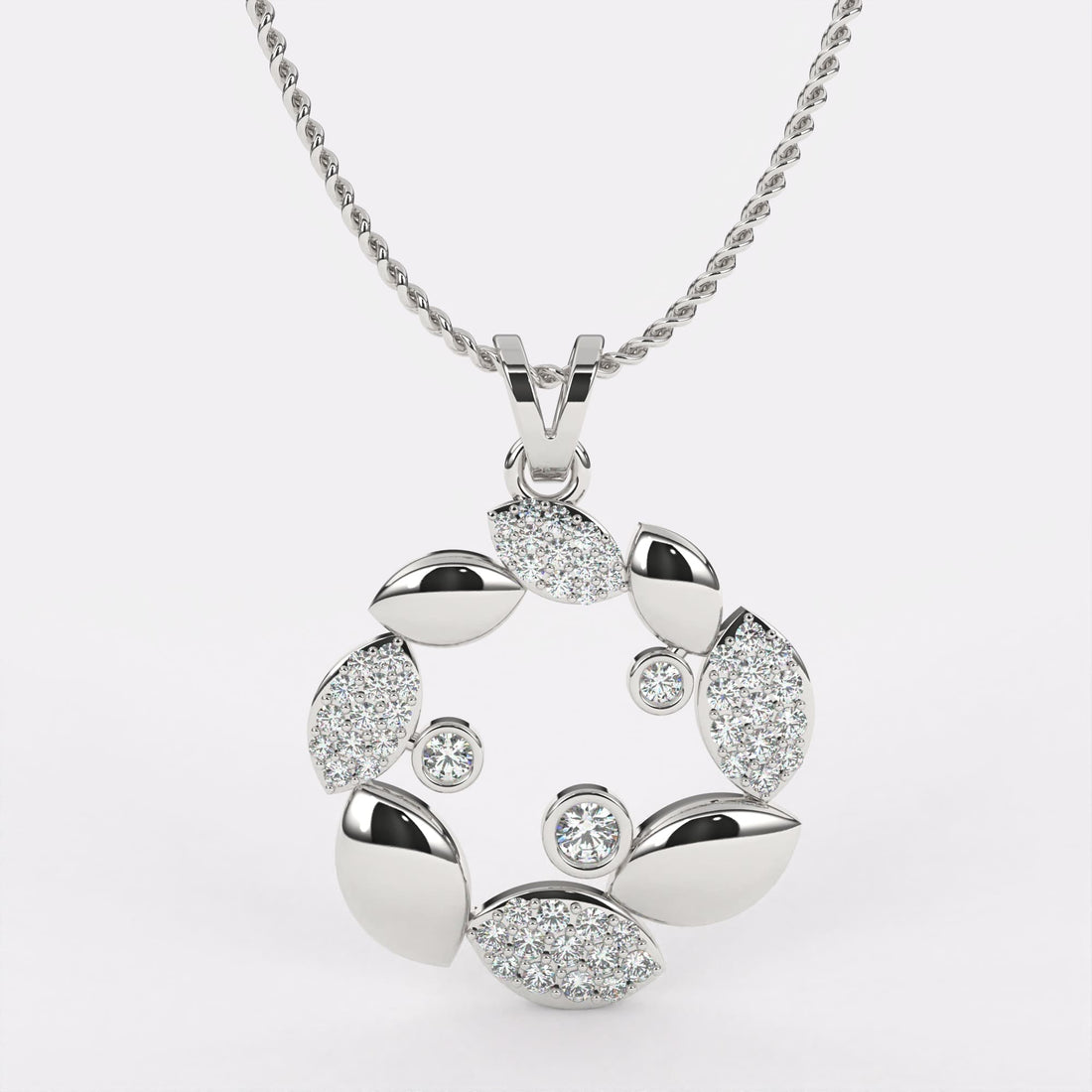 Blustery Diamond Pendant In 925 Silver