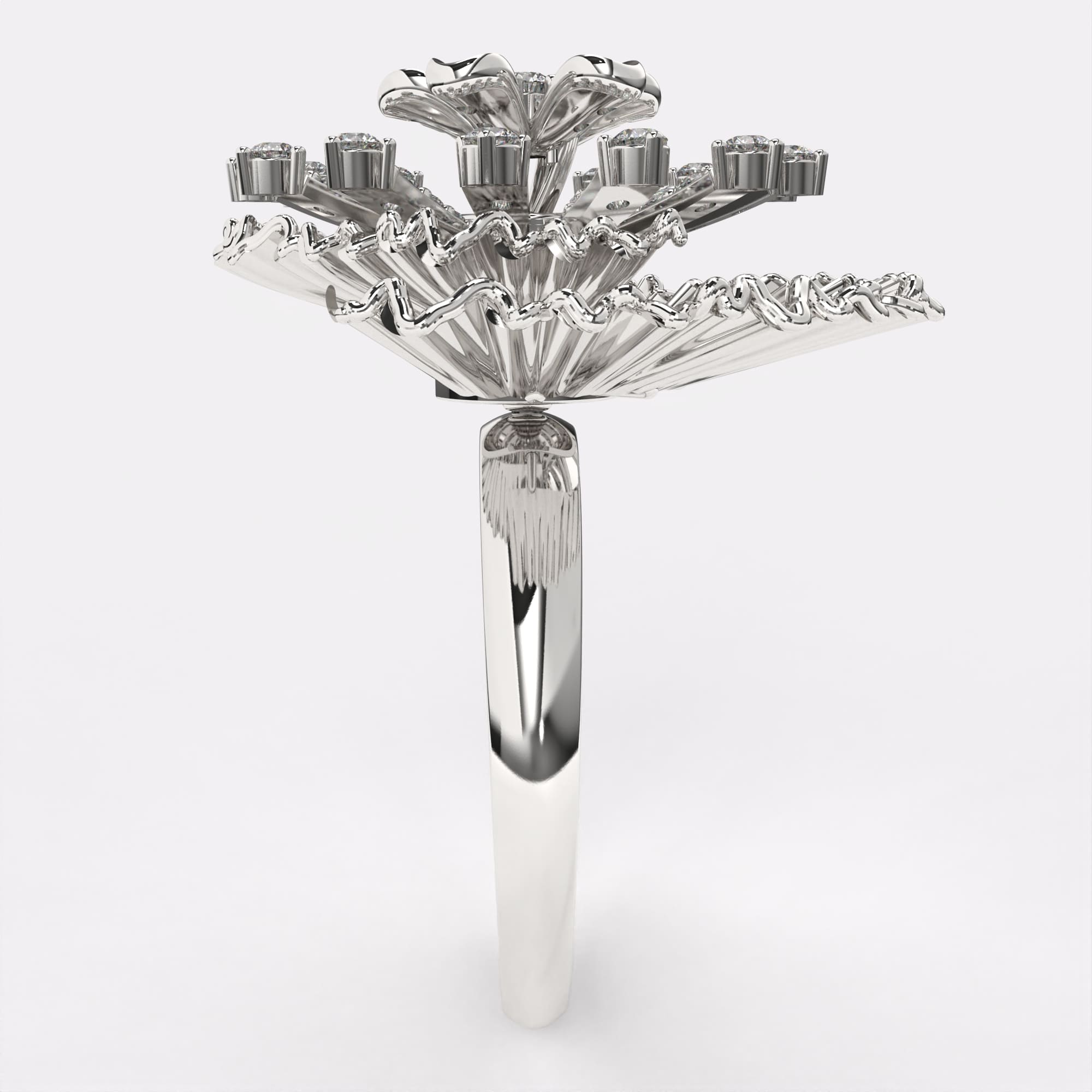 Brooch in Gold Diamond Ring in 925 Silver