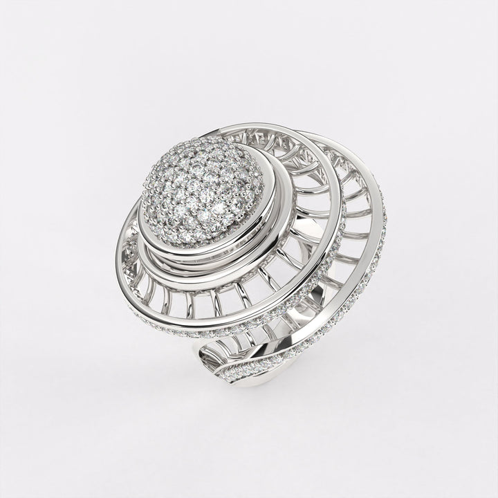 Bunch Diamond Ring in 925 Silver