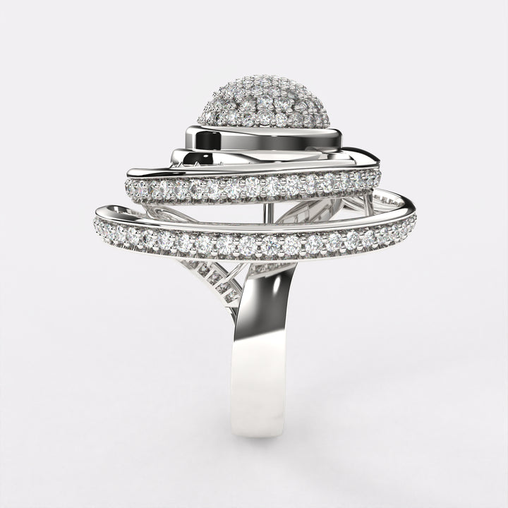 Bunch Diamond Ring in 925 Silver