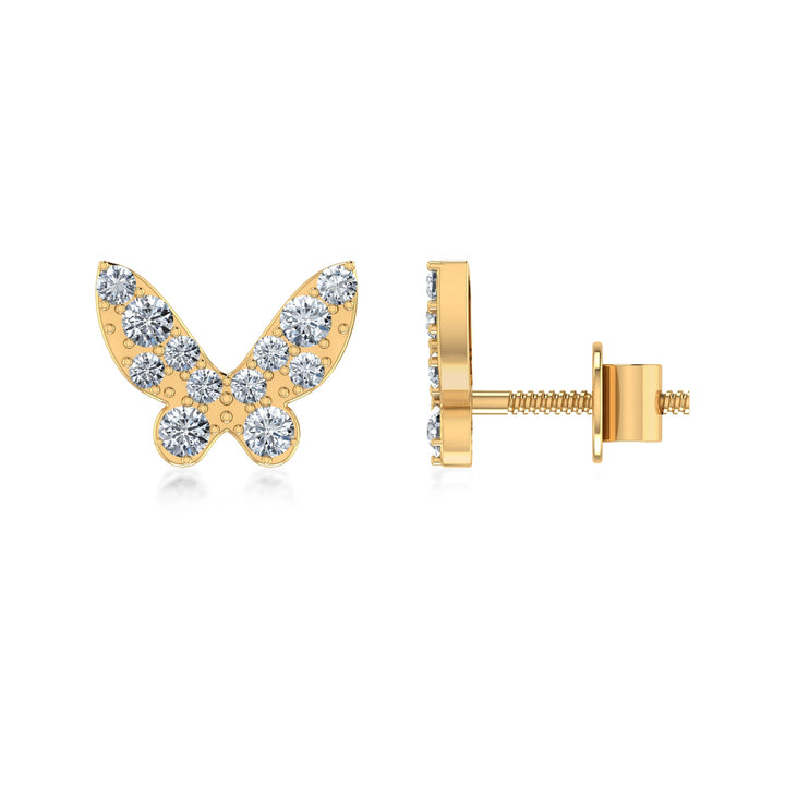 Butterfly Diamond Look Lab Grown Stud Earrings