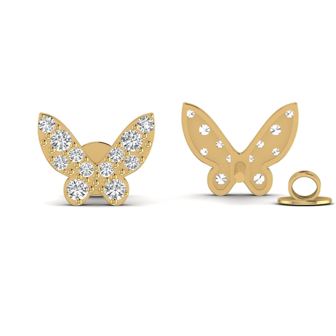 Butterfly Diamond Look Lab Grown Stud Earrings
