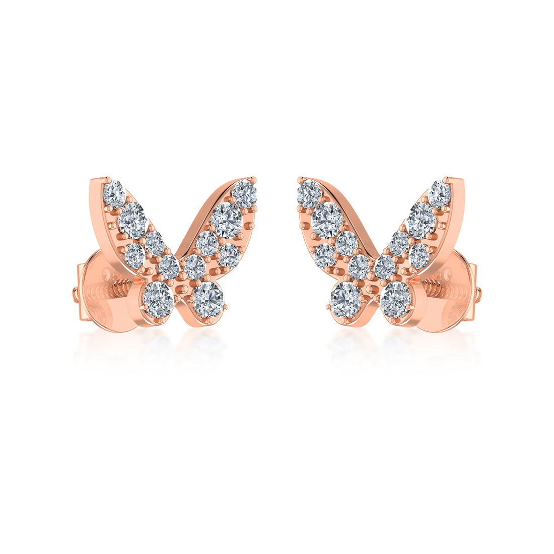 Butterfly Diamond Look Lab Grown Stud Earrings