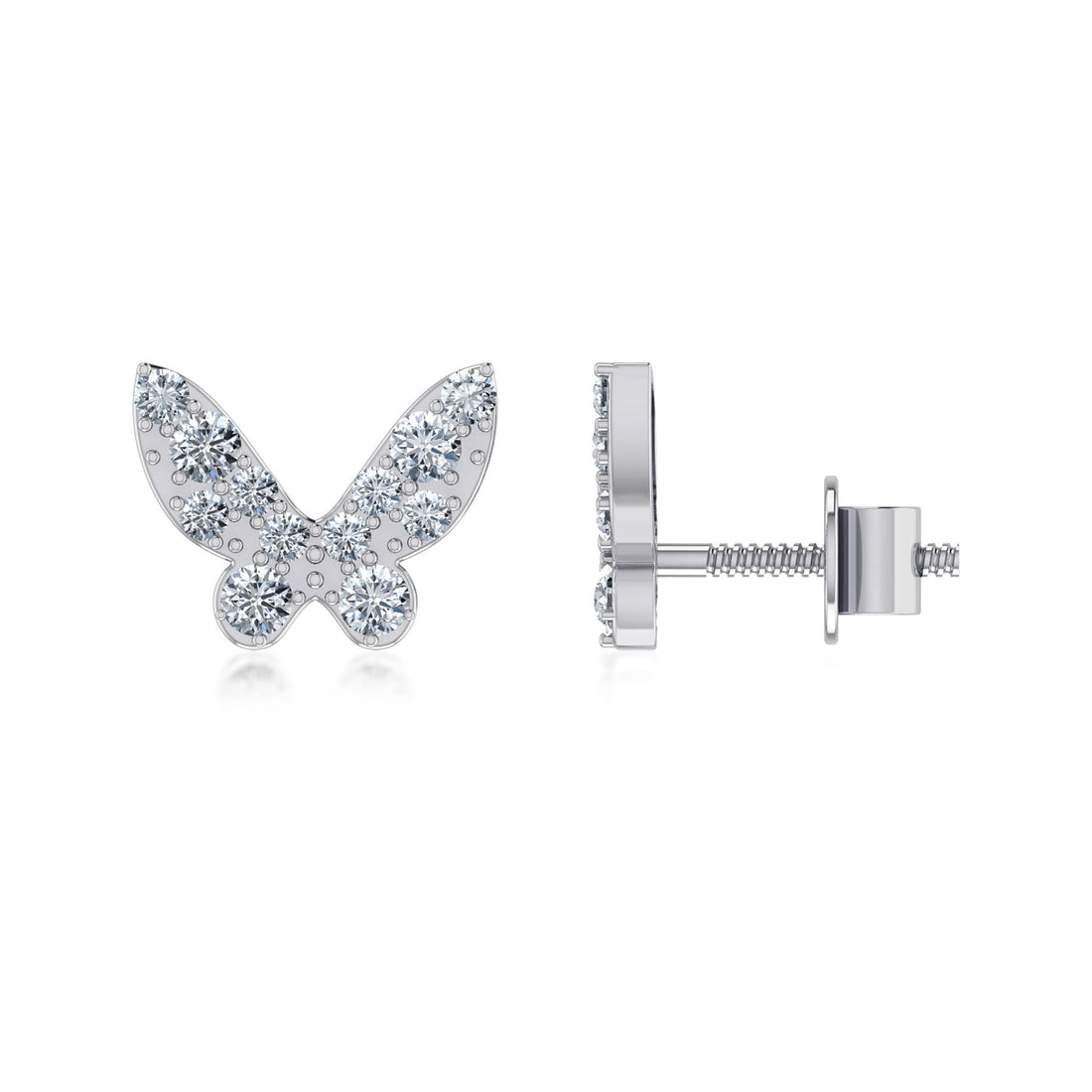 Butterfly Diamond Look Lab Grown Stud Earrings