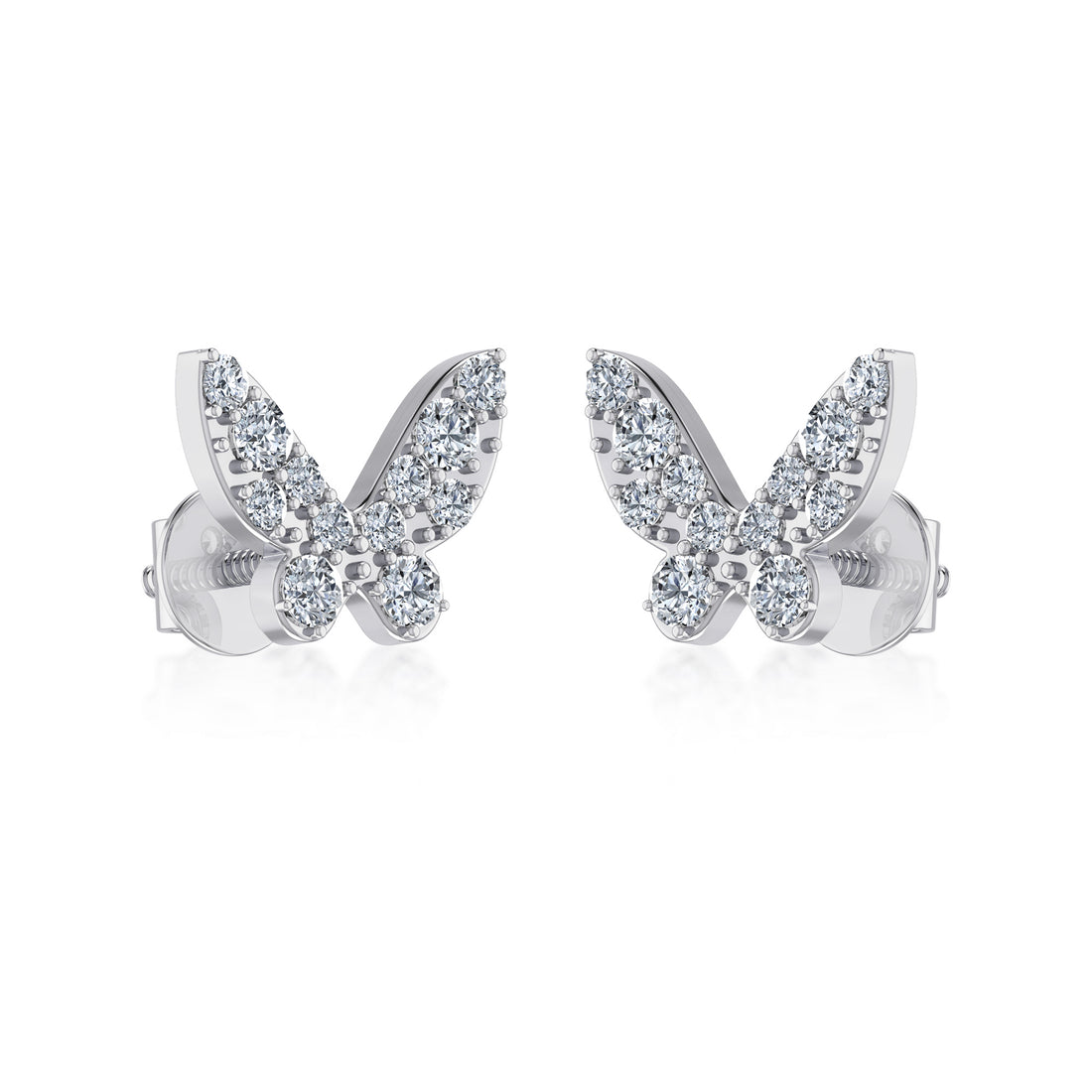 Butterfly Diamond Look Lab Grown Stud Earrings