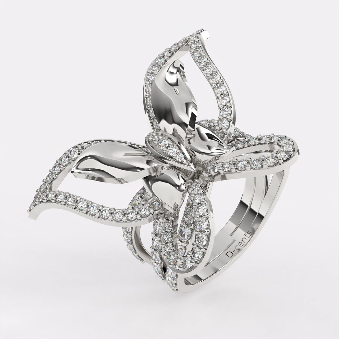 Butterfly Diamond Ring in 925 Silver