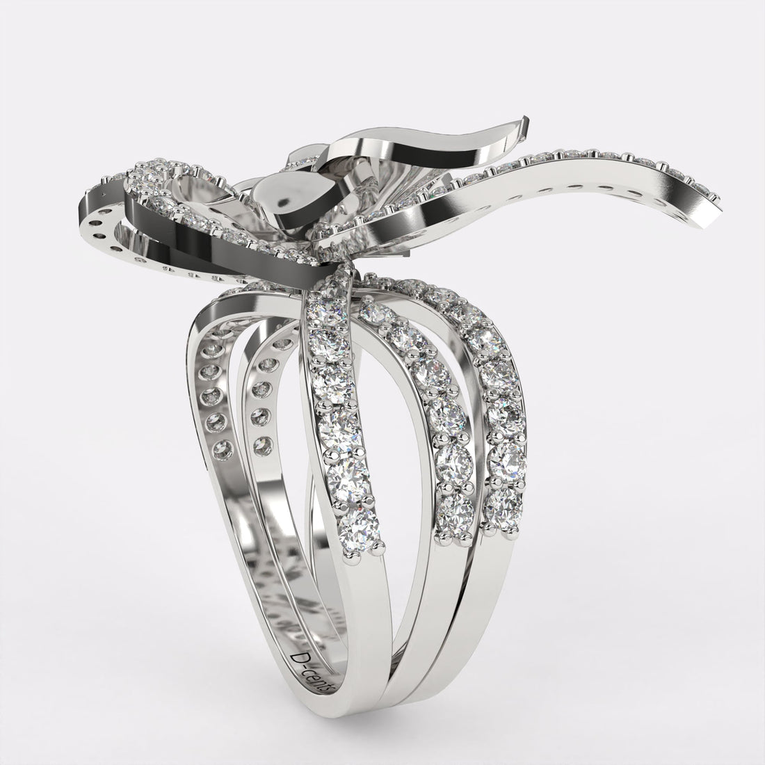 Butterfly Diamond Ring in 925 Silver