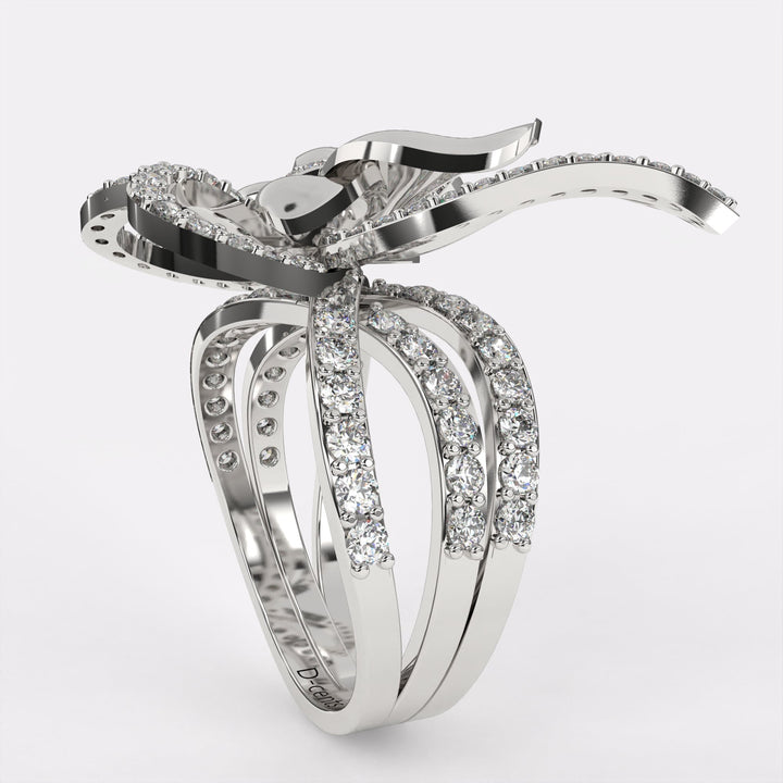 Butterfly Diamond Ring in 925 Silver