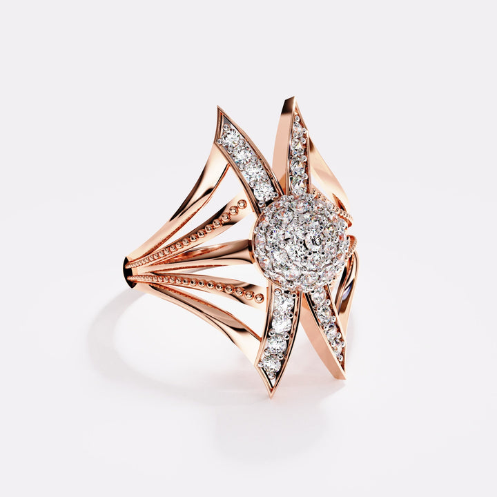 Double waves Diamond Ring