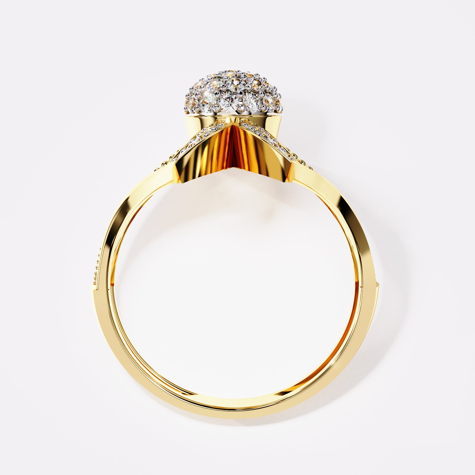 Double waves Diamond Ring