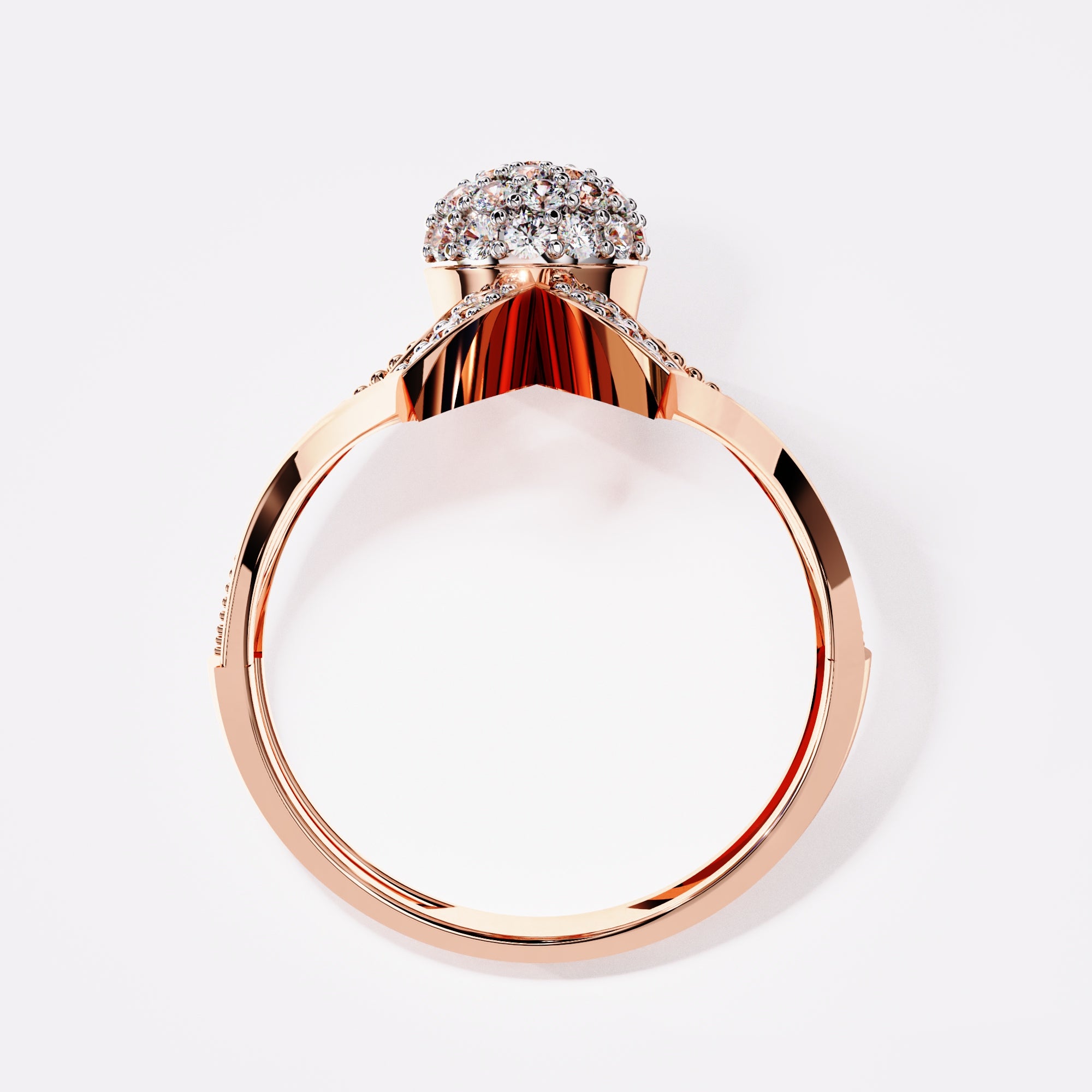 Double waves Diamond Ring