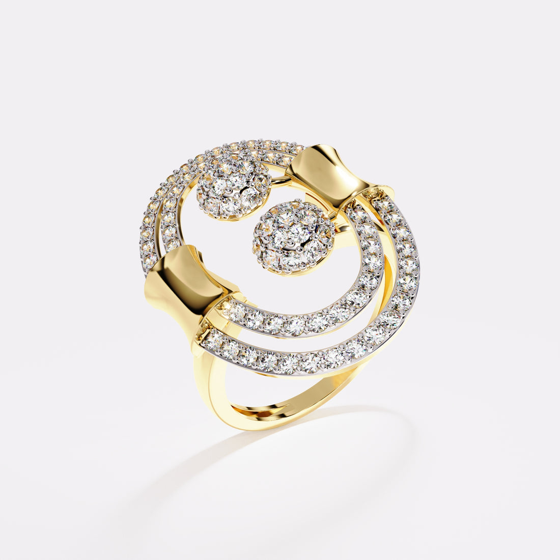 Double layer Diamond Ring