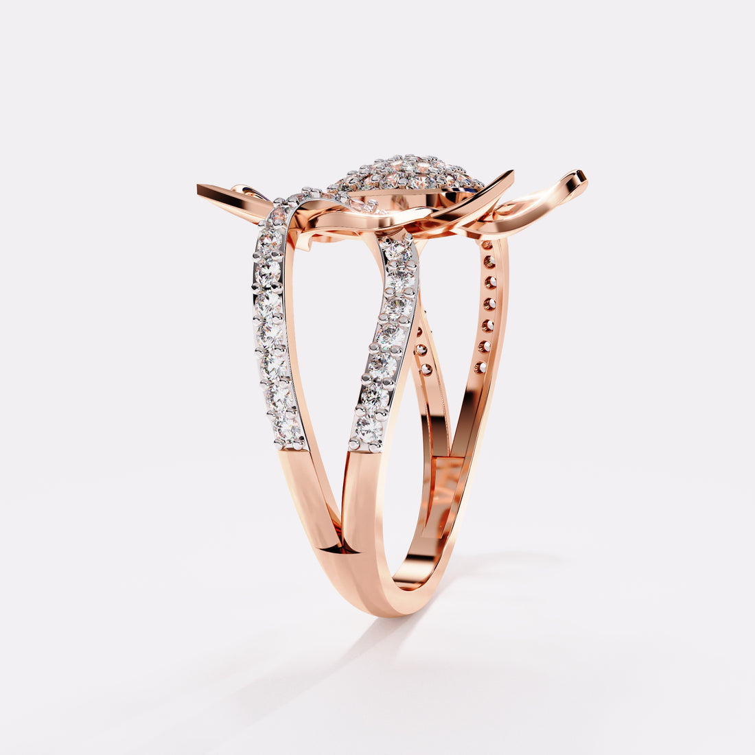 Prism layered Diamond Ring