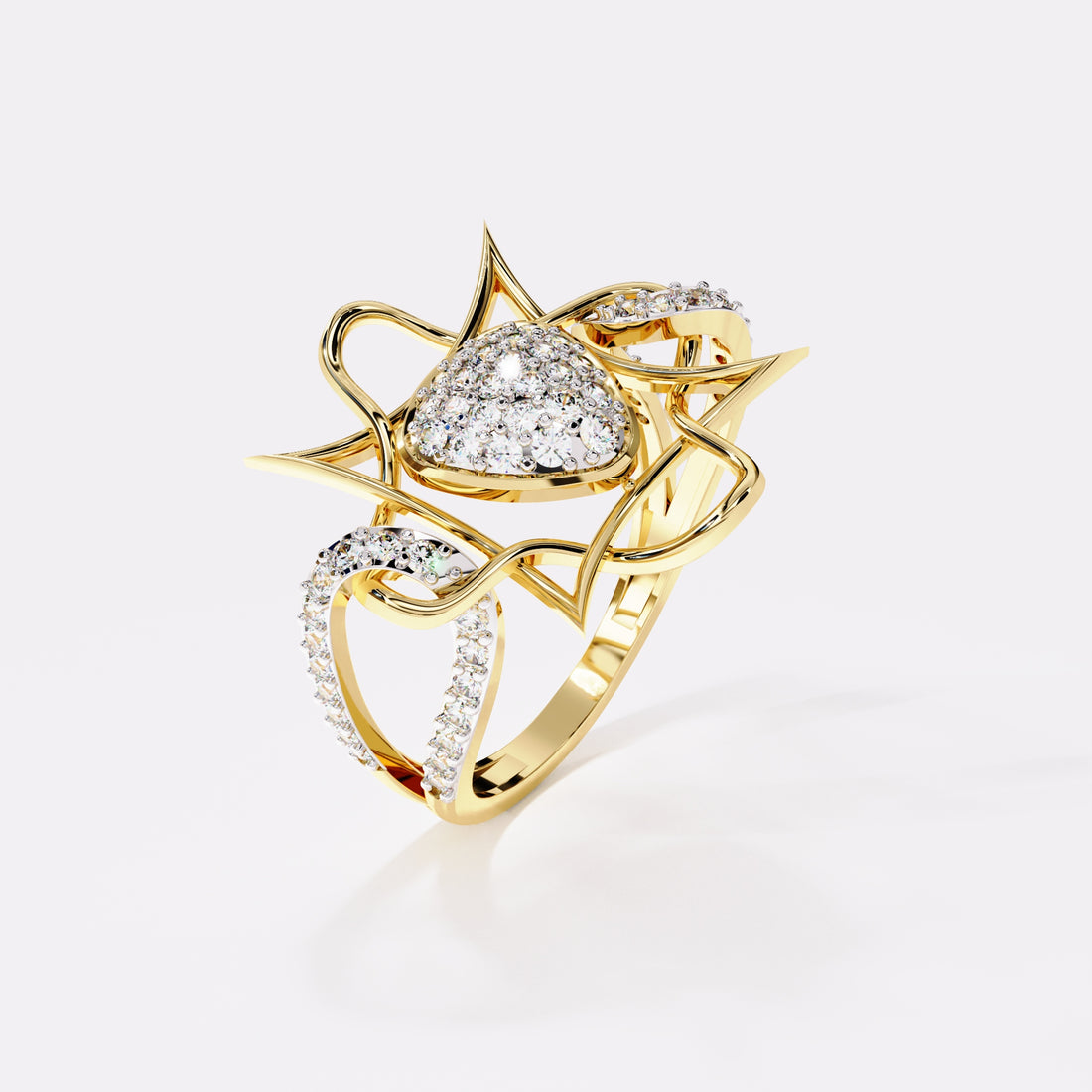 Prism layered Diamond Ring