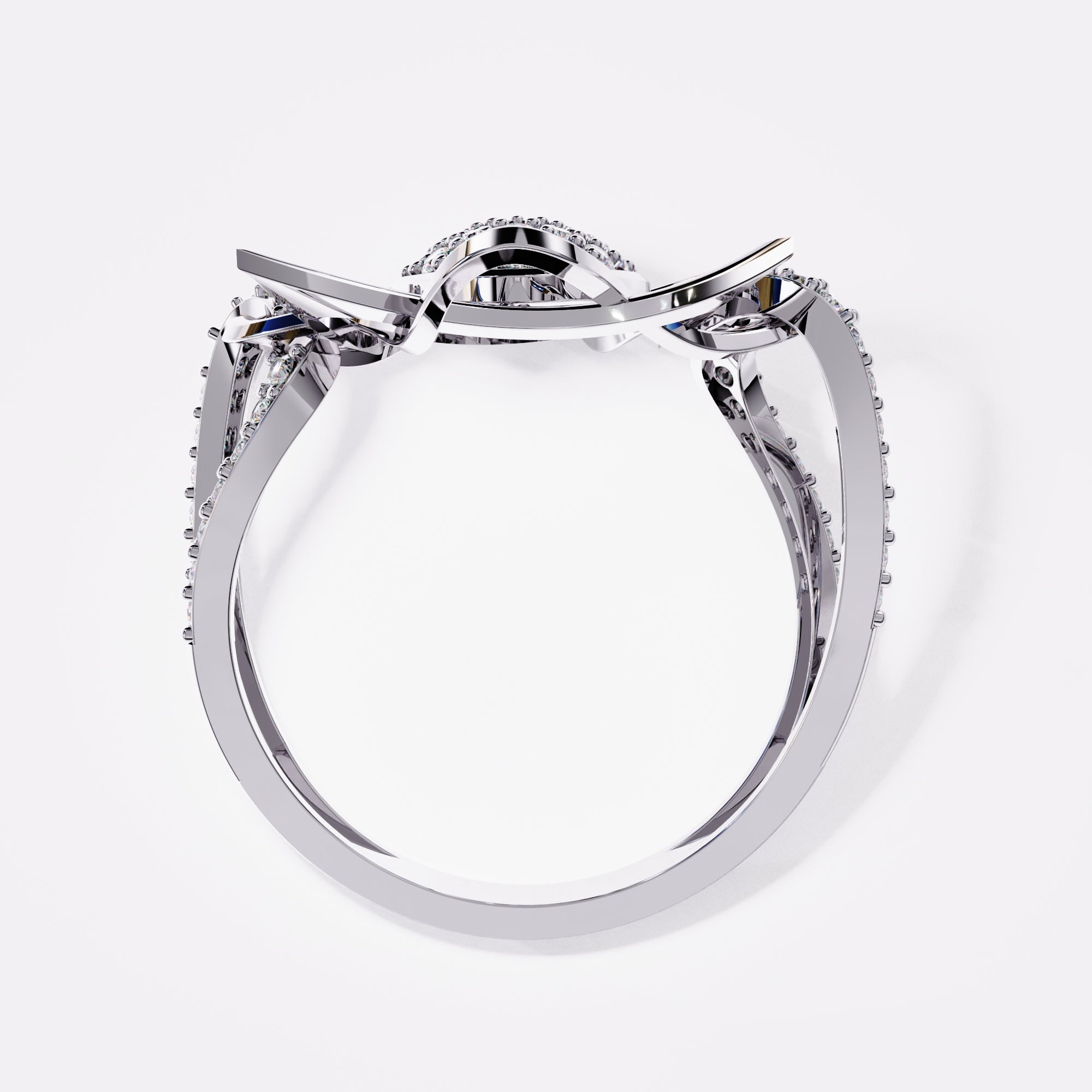 Prism layered Diamond Ring in 925 Silver