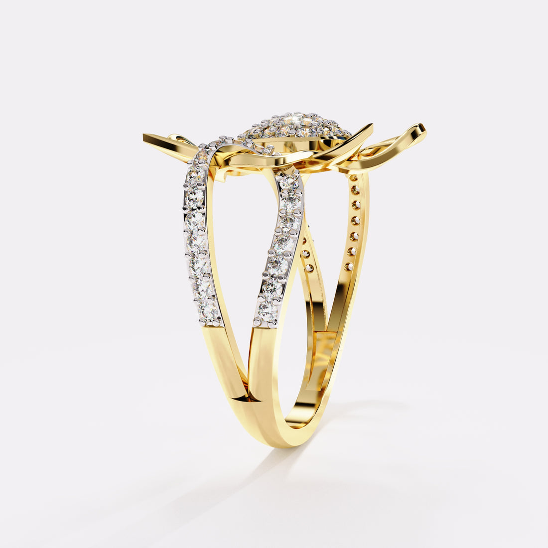 Prism layered Diamond Ring