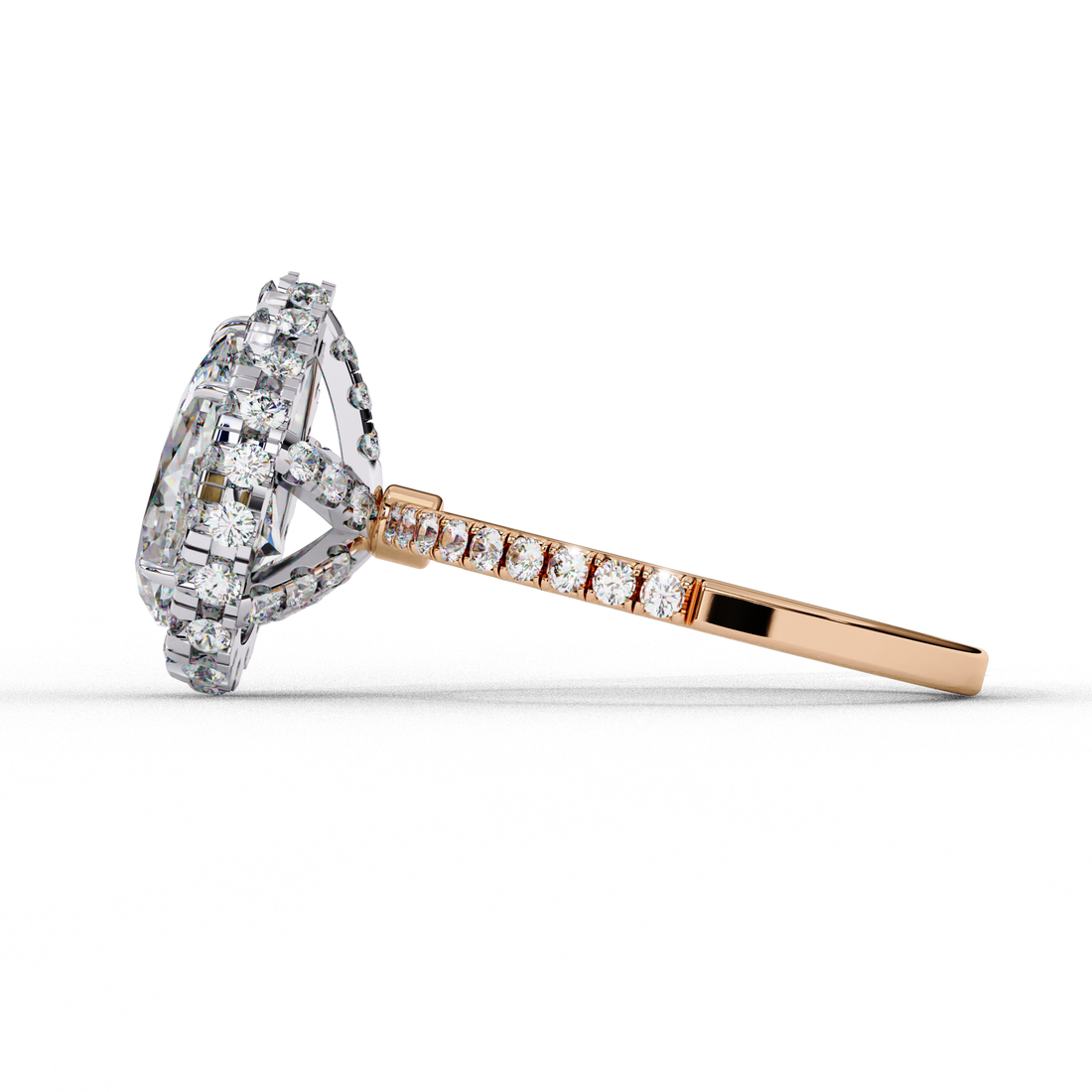 Unique Prong Set Pear Lab Grown Diamond Ring