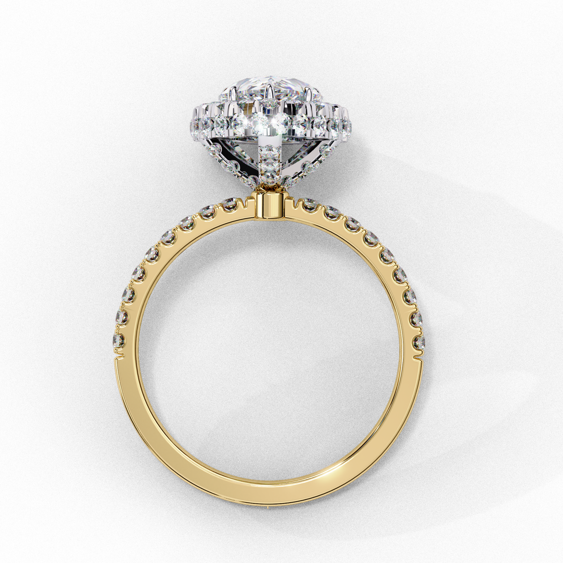 Unique Prong Set Pear Lab Grown Diamond Ring