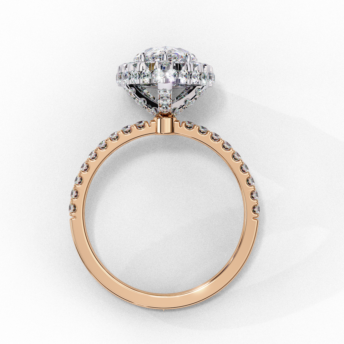 Unique Prong Set Pear Lab Grown Diamond Ring
