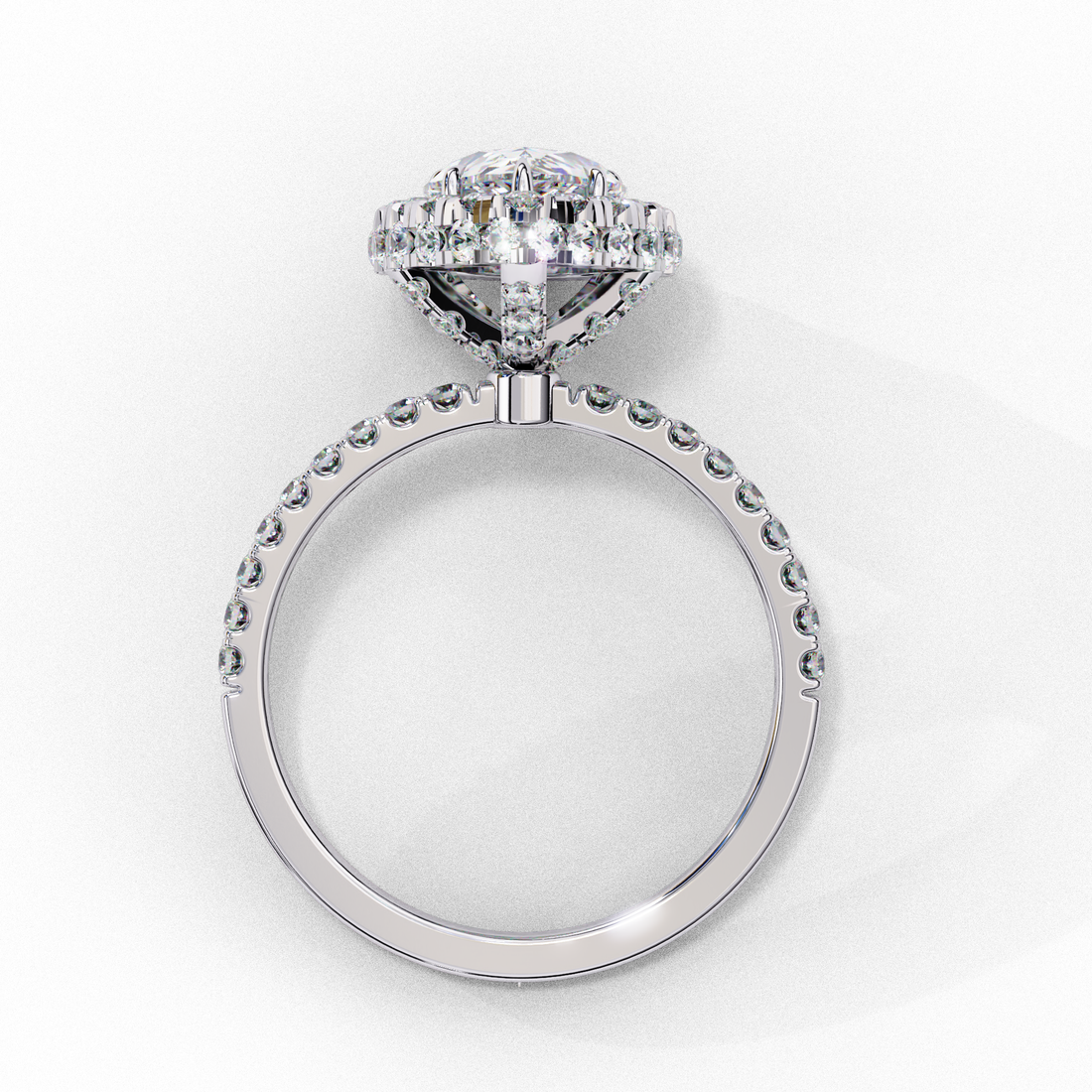 Unique Prong Set Pear Lab Grown Diamond Ring