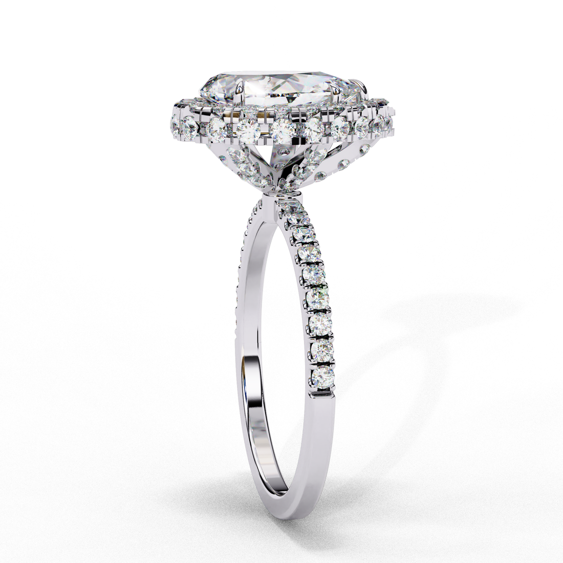 Unique Prong Set Pear Lab Grown Diamond Ring
