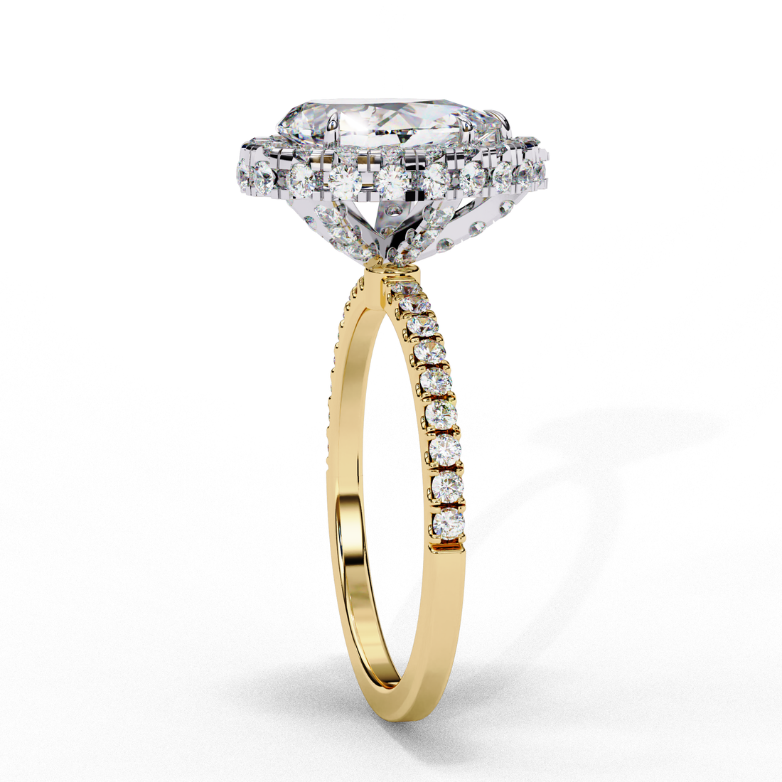 Unique Prong Set Pear Lab Grown Diamond Ring