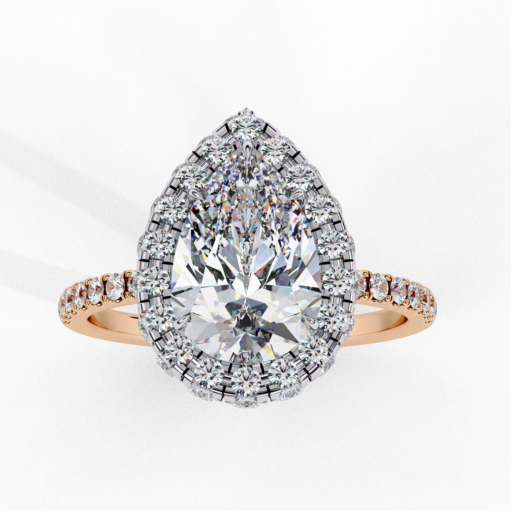 Unique Prong Set Pear Lab Grown Diamond Ring