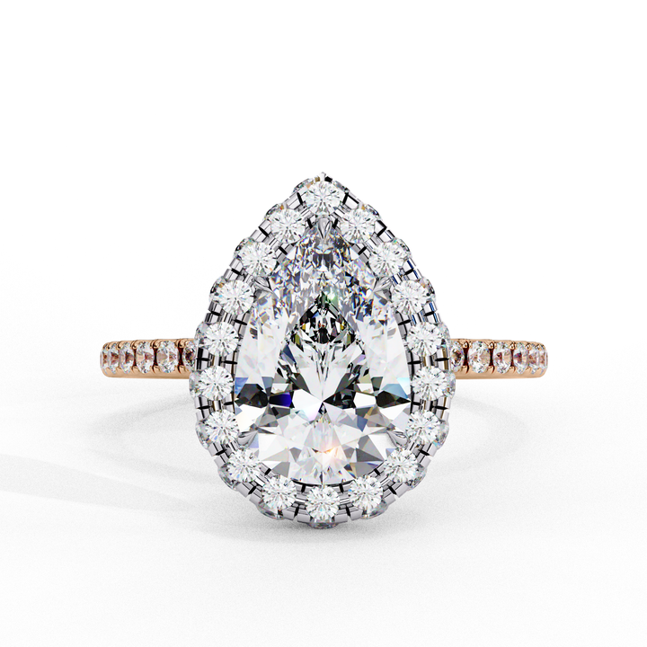 Unique Prong Set Pear Lab Grown Diamond Ring