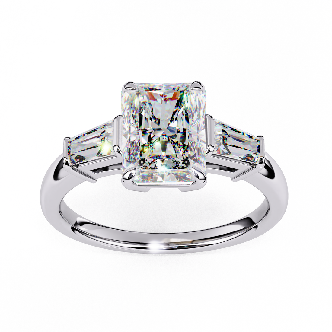 True Flame Solitaire three Diamond Ring