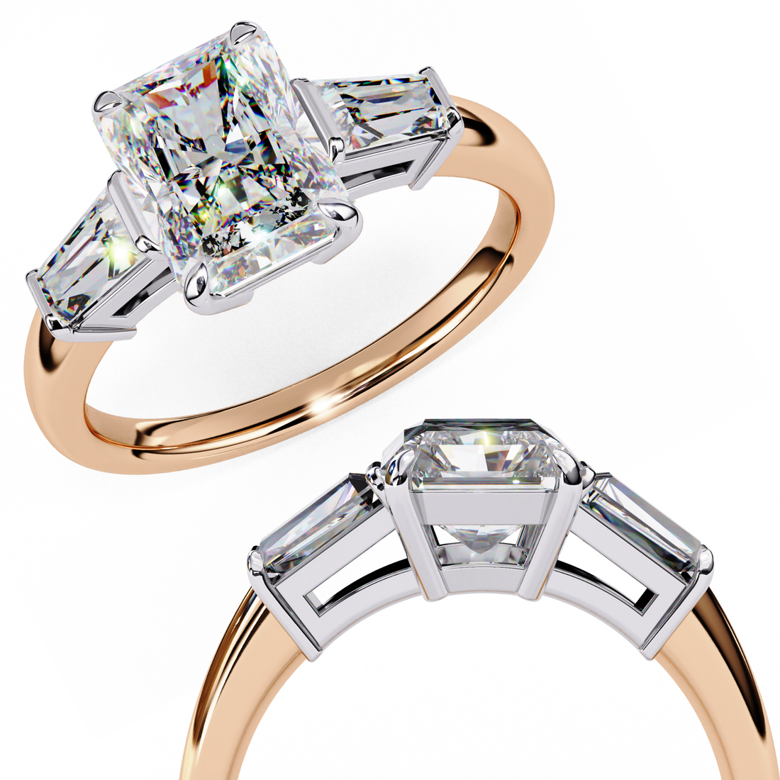 True Flame Solitaire three Diamond Ring