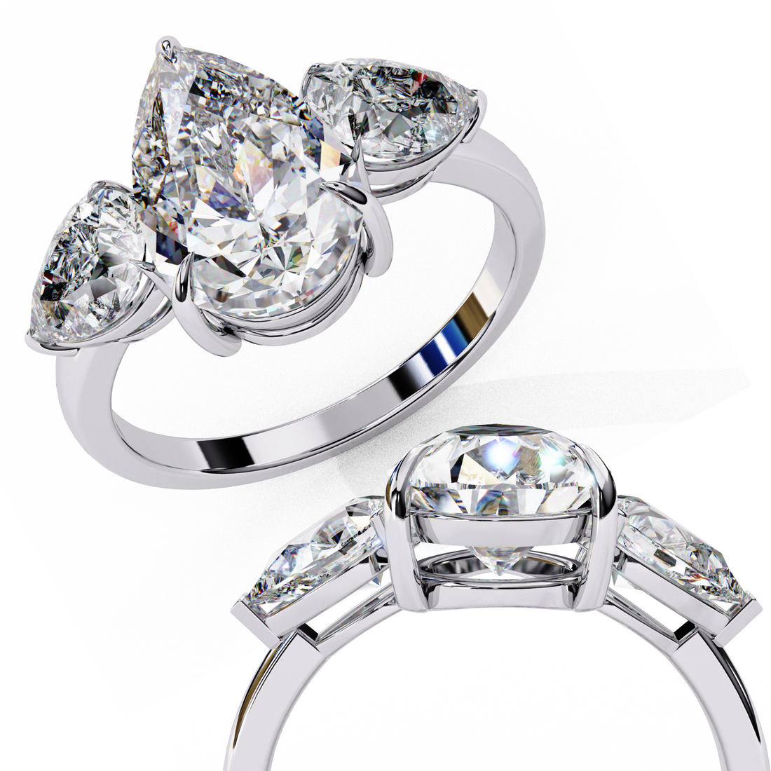 Grace Glow Three Pear Ring