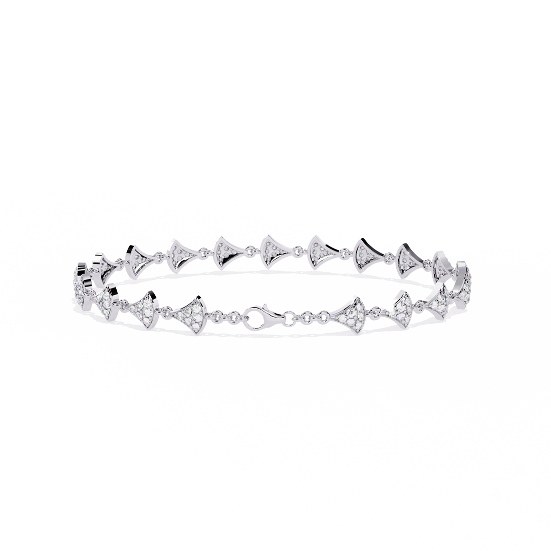 Radiant Fan Motif Diamond Bracelet in Gold